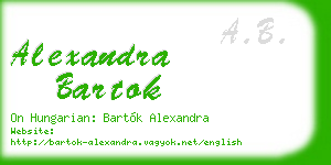 alexandra bartok business card