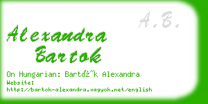 alexandra bartok business card